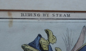 ANTIQUE SATIRICAL PRINT. 1820s Hand-Coloured Etching. LOCOMOTION by R.S. Shortshanks. Pulished by Thomas McLean