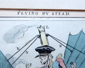 ANTIQUE SATIRICAL PRINT. 1820s Hand-Coloured Etching. LOCOMOTION by R.S. Shortshanks. Pulished by Thomas McLean