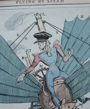 Load image into Gallery viewer, ANTIQUE SATIRICAL PRINT. 1820s Hand-Coloured Etching. LOCOMOTION by R.S. Shortshanks. Pulished by Thomas McLean
