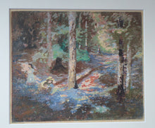Load image into Gallery viewer, Scottish Art Charles Hodge Mackie Colour Woodcut Wild Hyacinths
