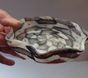 Vintage FRATELLI Toso Glass Bowl Millefiori Canes 1950s