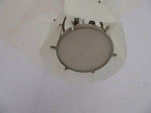 1930s Art Deco Hanging Light Shade White Frosted Glass Panels on Metal Frame