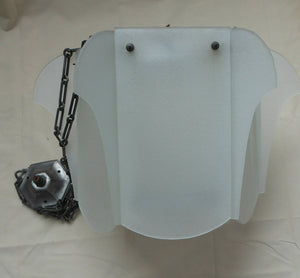 1930s Art Deco Hanging Light Shade White Frosted Glass Panels on Metal Frame