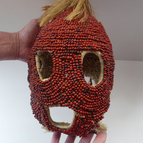 AFRICAN MASK North NIgeria Koro Angas People Red Abrus Berries