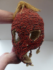 AFRICAN MASK North NIgeria Koro Angas People Red Abrus Berries