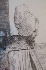 Alphonse Legros Etching Peasant Women from near Boulogne