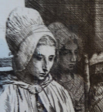 Load image into Gallery viewer, Alphonse Legros Etching Peasant Women from near Boulogne
