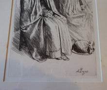 Load image into Gallery viewer, Alphonse Legros Etching Peasant Women from near Boulogne

