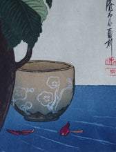 Load image into Gallery viewer, Yoshijiro Urushibara Colour Woodcut Flowers in Vase Pencil Signed Vintage
