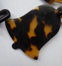 Load image into Gallery viewer, Antique 1880s Tortoiseshell Chain Link Pendant with Bell Decoration
