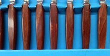 Load image into Gallery viewer, Vintage 1960s GLOSSWOOD Cutlery. Stainless Steel Fish Knives and Forks with Teak Effect Handles. Original Retail Box
