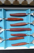 Load image into Gallery viewer, 1960s Glosswood Cutlery Six Dessert Spoons and Serving Spoon
