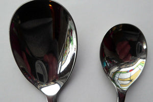 1960s Glosswood Cutlery Six Dessert Spoons and Serving Spoon