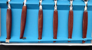 1960s Glosswood Cutlery. Stainless Steel Set of Six Dessert Spoons
