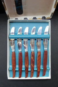 Vintage 1960s Glosswood Cutlery. Set of Six Dinner Knives