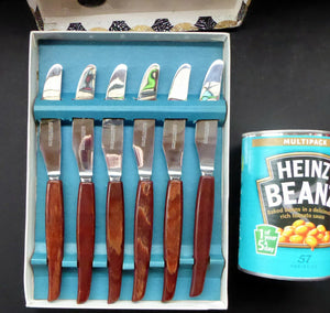 Vintage 1960s Glosswood Cutlery. Set of Six Dinner Knives