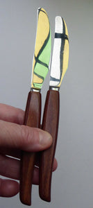 Vintage 1960s Glosswood Cutlery. Set of Six Dinner Knives