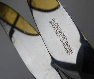 Vintage 1960s Glosswood Cutlery. Set of Six Dinner Knives