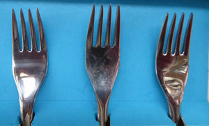 1960s British Glosswood Cutlery. Box of Six Forks