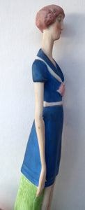 Very Rare Antique Bisque Porcelain SKINNY or Elongated  Figurine by Schafer & Vater: BLACKPOOL MERMAID