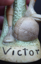 Load image into Gallery viewer, Very Rare Antique Bisque Porcelain SKINNY or Elongated Figurine by Schafer &amp; Vater: THE VICTOR (Footballer) 
