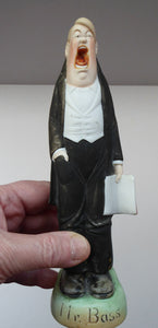 Antique Bisque Porcelain SKINNY or Elongated Figurine by Schafer & Vater: MR BASS (Opera Singer) 