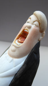 Antique Bisque Porcelain SKINNY or Elongated Figurine by Schafer & Vater: MR BASS (Opera Singer) 