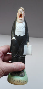 Antique Bisque Porcelain SKINNY or Elongated Figurine by Schafer & Vater: MR BASS (Opera Singer) 