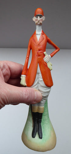 Very Rare Antique Bisque Porcelain SKINNY or Elongated Figurine by Schafer & Vater: FOX HUNTER