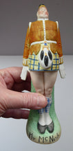 Load image into Gallery viewer, Very Rare Antique Bisque Porcelain SKINNY or Elongated Figurine by Schafer &amp; Vater: MR MCNAB (Scotsman In Mini Kilt) 
