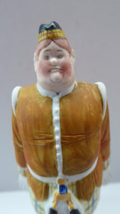 Very Rare Antique Bisque Porcelain SKINNY or Elongated Figurine by Schafer & Vater: MR MCNAB (Scotsman In Mini Kilt) 