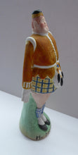 Load image into Gallery viewer, Very Rare Antique Bisque Porcelain SKINNY or Elongated Figurine by Schafer &amp; Vater: MR MCNAB (Scotsman In Mini Kilt) 
