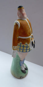 Very Rare Antique Bisque Porcelain SKINNY or Elongated Figurine by Schafer & Vater: MR MCNAB (Scotsman In Mini Kilt) 