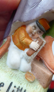 Antique Bisque Porcelain SKINNY or Elongated Figurine by Schafer & Vater: THE LITTLE SHOE SHINER