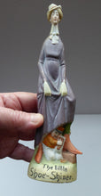 Load image into Gallery viewer, Antique Bisque Porcelain SKINNY or Elongated Figurine by Schafer &amp; Vater: THE LITTLE SHOE SHINER

