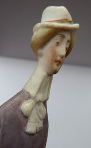 Antique Bisque Porcelain SKINNY or Elongated Figurine by Schafer & Vater: THE LITTLE SHOE SHINER