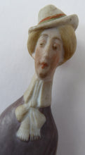 Load image into Gallery viewer, Antique Bisque Porcelain SKINNY or Elongated Figurine by Schafer &amp; Vater: THE LITTLE SHOE SHINER
