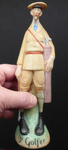 Load image into Gallery viewer, Very Rare Antique Bisque Porcelain SKINNY or Elongated Figurine by Schafer &amp; Vater: THE GOLFER 
