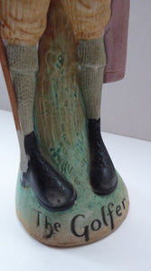 Very Rare Antique Bisque Porcelain SKINNY or Elongated Figurine by Schafer & Vater: THE GOLFER