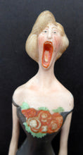 Load image into Gallery viewer, Antique Bisque Porcelain SKINNY or Elongated Figurine by Schafer &amp; Vater: THE NIGHTINGALE (Opera Singer)
