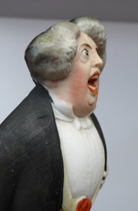 Antique Bisque Porcelain SKINNY or Elongated Figurine by Schafer & Vater: THE TENOR (Opera Singer) 