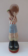 Load image into Gallery viewer, Antique Bisque Porcelain SKINNY or Elongated Figurine by Schafer &amp; Vater: FOOTBALLER
