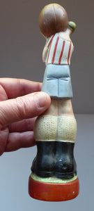 Antique Bisque Porcelain SKINNY or Elongated Figurine by Schafer & Vater: FOOTBALLER