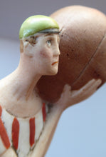 Load image into Gallery viewer, Antique Bisque Porcelain SKINNY or Elongated Figurine by Schafer &amp; Vater: FOOTBALLER
