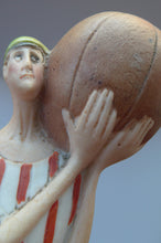 Load image into Gallery viewer, Antique Bisque Porcelain SKINNY or Elongated Figurine by Schafer &amp; Vater: FOOTBALLER
