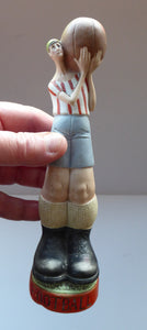 Antique Bisque Porcelain SKINNY or Elongated Figurine by Schafer & Vater: FOOTBALLER