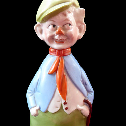 Very Rare 1920s SCHAFER & VATER Gin Flask or Bottle in the Form of a Comical Dutch Man Carrying a Walking Stick