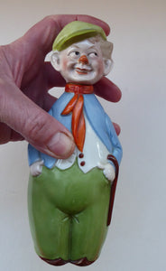 Very Rare 1920s SCHAFER & VATER Gin Flask or Bottle in the Form of a Comical Dutch Man Carrying a Walking Stick