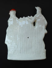 Load image into Gallery viewer, Antique STAFFORDSHIRE Flatback Figurine. Victorian Couple Standing Beside a Water Wall. Excellent Condition
