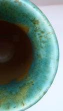 Load image into Gallery viewer, 1930s CROWN DUCAL Vase with Mottled Green and Mustard Speckled Pattern
